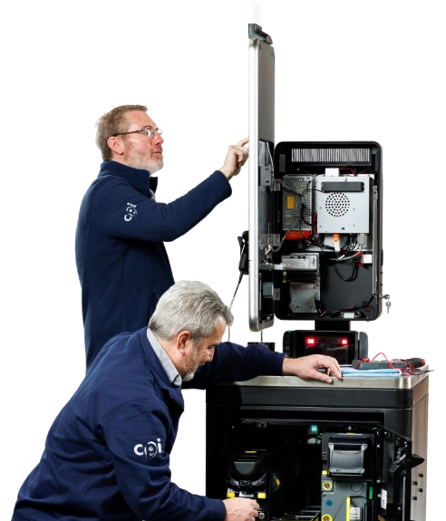 2 engineers repairing a machine
