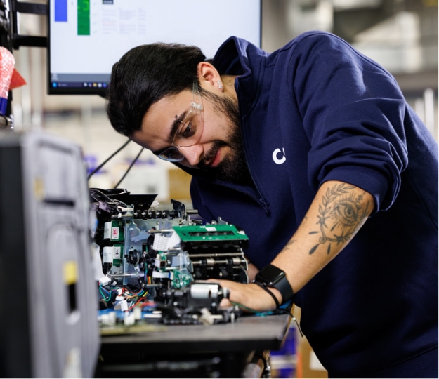 An engineer working
