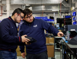 Engineers discussing a repair